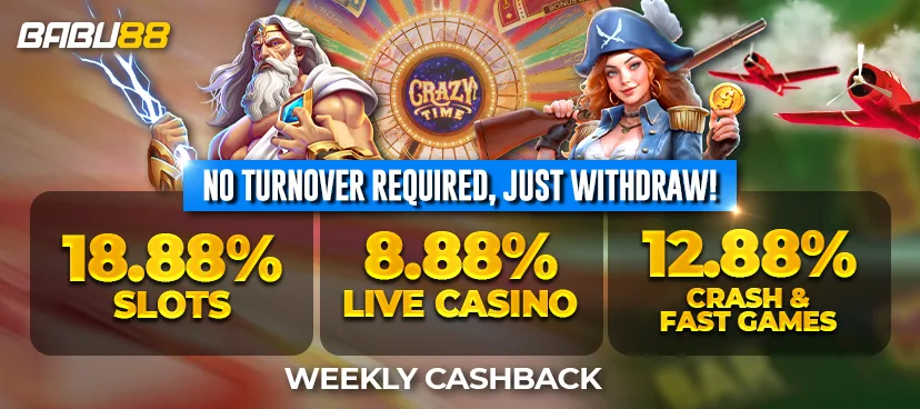 BABU88 cashback with 0X turnover