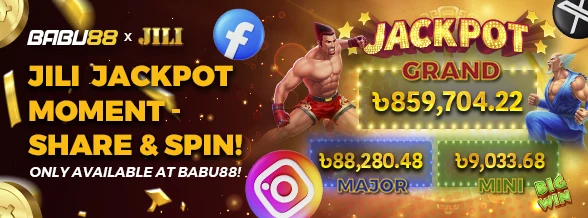 JILI Jackpot Moments – Share & Spin! promotion banner