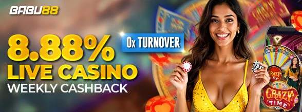 8.88% Live Casino Weekly Cashback