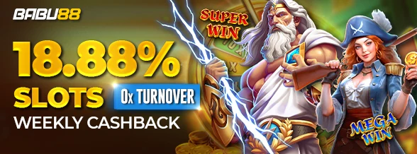 18.88% Slots Weekly Cashback promotion banner